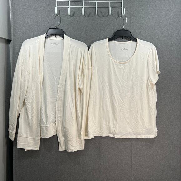 Cuddl Duds Seriously Soft 2-Piece Tee & Wrap Set Hthr Porcelain,Large - Picture 1 of 9